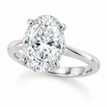 3 Carat Oval Lab-Grown Diamond Solitaire Engagement Ring – 14K White Gold