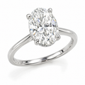 2 Carat Oval Lab-Grown Diamond Hidden Halo Engagement Ring – 14K White Gold